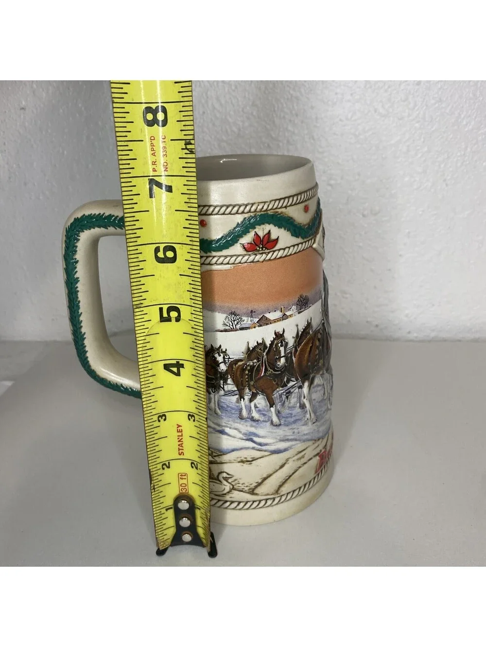 Budweiser Vintage Clydesdales Stein Anheuser-Busch Ceramarte,2 Mugs Excellent